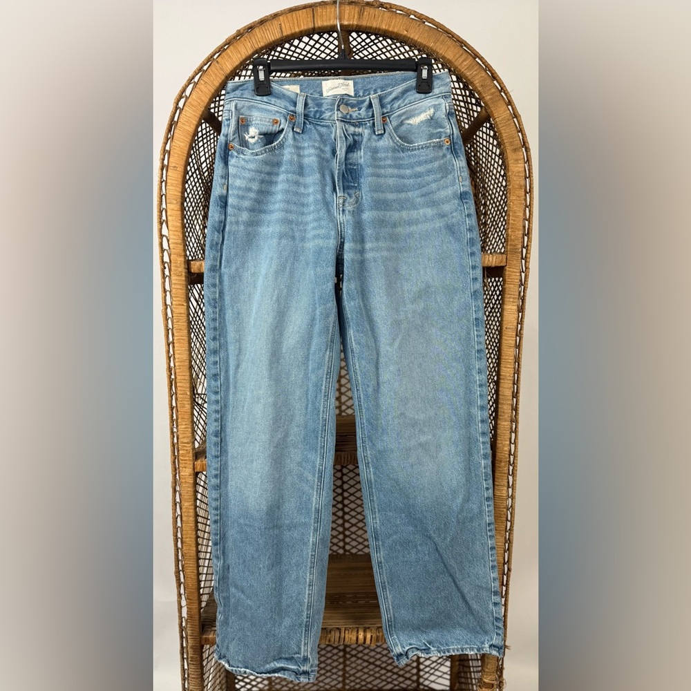 FRAME Le Jane Crop Jeans Size 32 Clear Blue High Rise Straight Leg - Picture 3 of 4